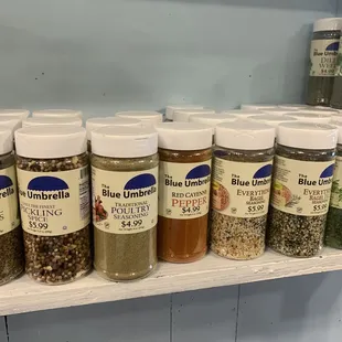 spices on a shelf