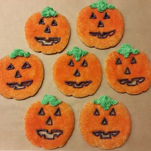 Shortbread Jack-o-Lantern cookies