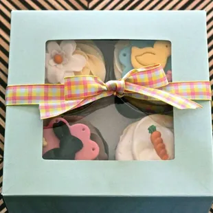 Easter cupcakes in decorative gift box