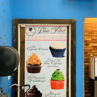 a menu for a cupcake shop