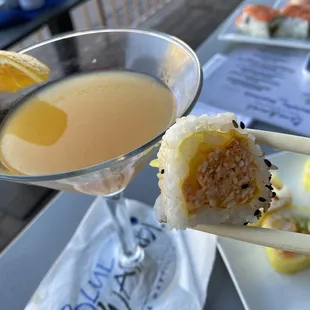 The Wango Mangos (drink and roll)