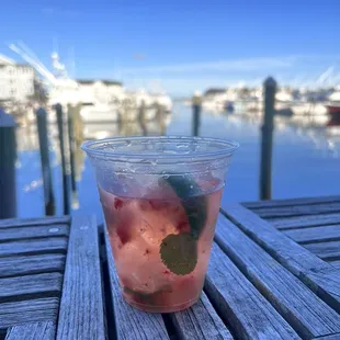 Strawberry mojito with kill devil hills rum - yum!