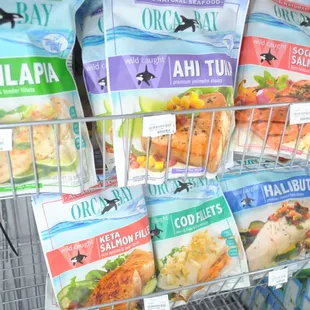 a variety of frozen foods