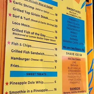menu