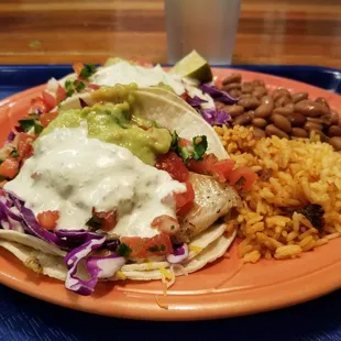 Fish (tilapia) taco x2 plate