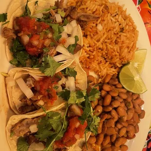 a plate of mexican food