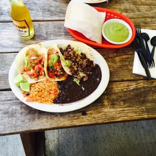 a plate of mexican food