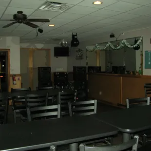 a view of the dining area
