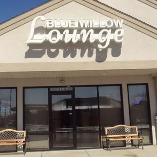 the front of the building