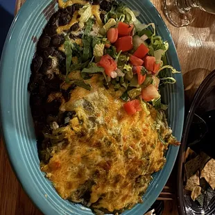 Blue corn enchiladas