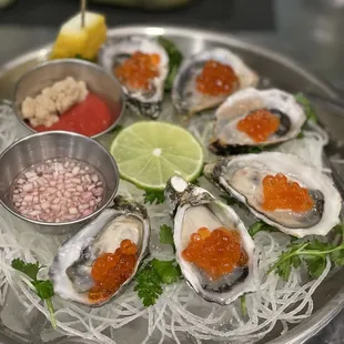 Oysters with Ikura