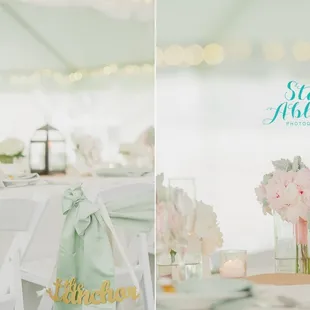 reception under a tent by the house