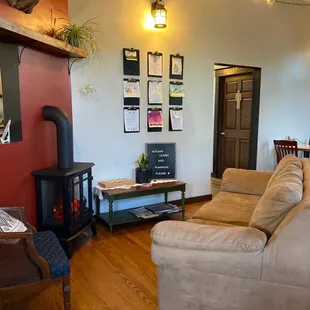 the living room and dining room