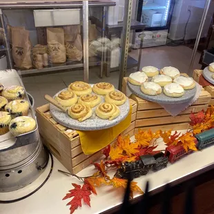a display of pastries