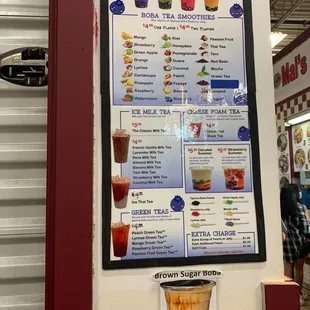 a menu for a blueberry smoothie