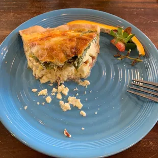 Part of my spinach and bacon quiche