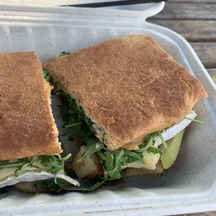 Pear Brie and fig panini