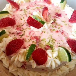 Strawberry margarita cake for Cinco de Mayo