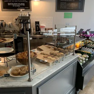 Baked goods, salads, ordering area