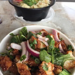 Beef noodle soup and LARB.