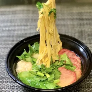 Winter Spacial " Egg noodle with shrimp or chicken wonton and BBQ pork "