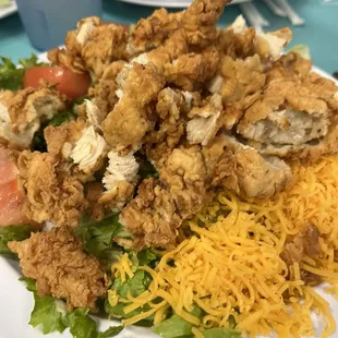 Fried chicken salad