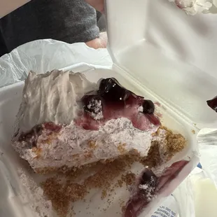 Homemade blueberry cheesecake