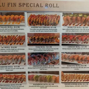 I failed to take photos of our rolls because I made sure to take photos of the menu for you.
