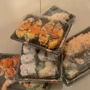 four different types of sushi