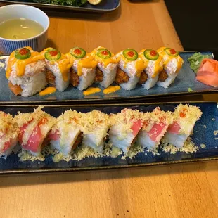 Top: Amazing Grace Bottom: Firecracker  **note I forgot to take a picture before I took a piece from each roll**