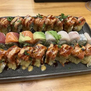 Beautiful presentation, we were filled up off 3 rolls