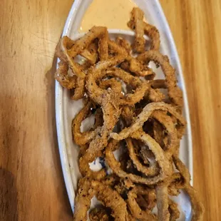 Fried calamari! My son&apos;s favorite appetizer