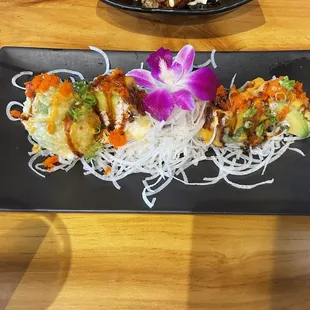 Avocado bomb and takoyaki