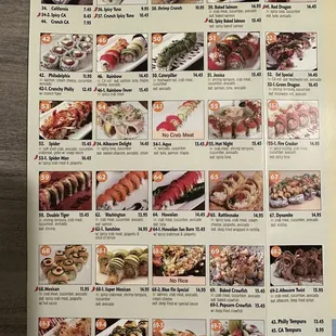 Roll menu