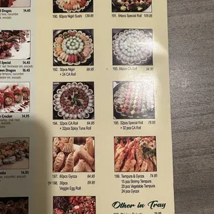 Party platter Menu