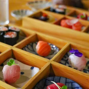 sushi and sashimi, sashimi, sushi, food