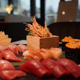 a variety of sushi