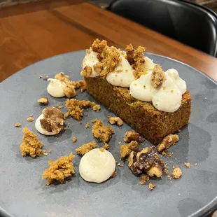 a piece of cake on a plate