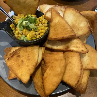Mexican street corn chips with pita - special app