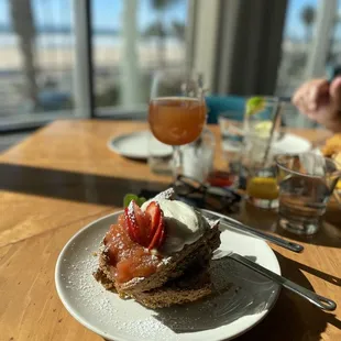 French toast at Brunch with Mimosa