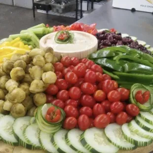 Beautiful veggie tray from Bluegrass Catering.