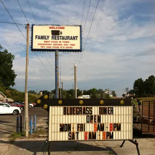 a sign for a family restaurant