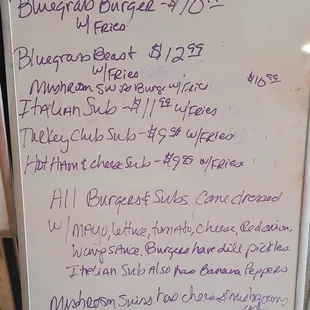 Daily Menu for that day