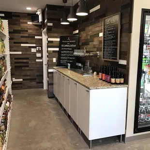 12 taps for pints/growlers at the Canewood store.