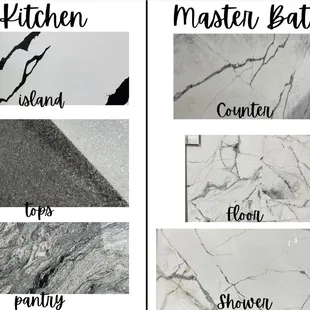 Sample products of what we wanted in our home