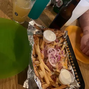 Junk fries and beer to start off a fun evening!