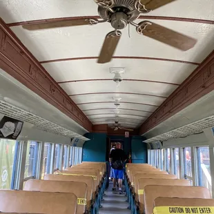 Inside train car