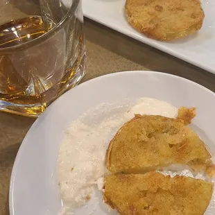 Fried Green Tomatoes and Bookers Bourbon neat apps