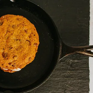 Chocolate Chip Cookie and Homemade Vanilla Bean Ice Cream Sandwich