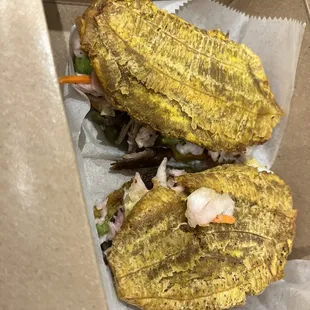 Fried Pork Plantain Sandwich
